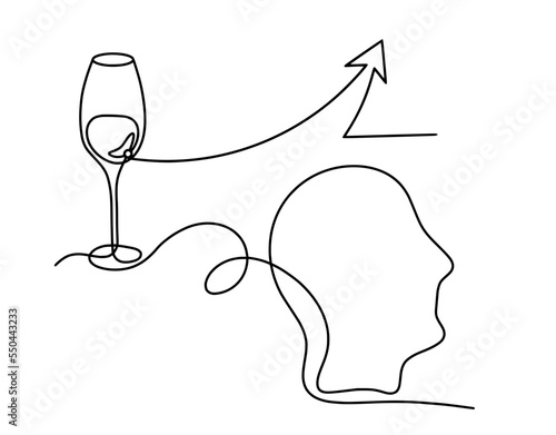 Drawing line wine with direction on the white background. Vector