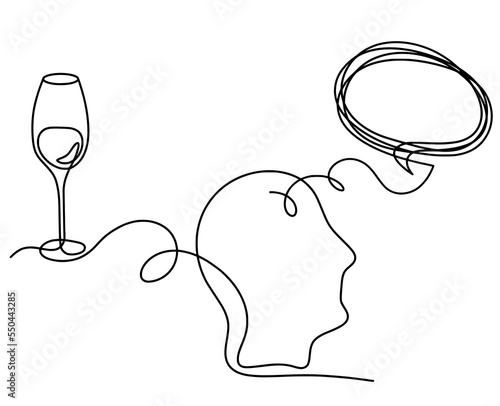Drawing line wine with comment on the white background.  Vector