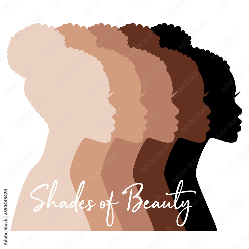 Black women, beauty, fashion, portrait, black lives matter, illustration over a transparent background, PNG image