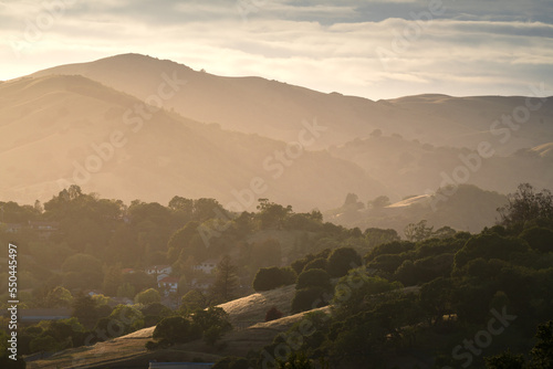 Evening light in the rolling hills of Marin County, California. photo