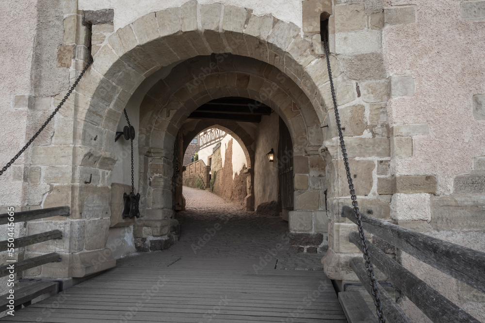 passageway of a historic castle