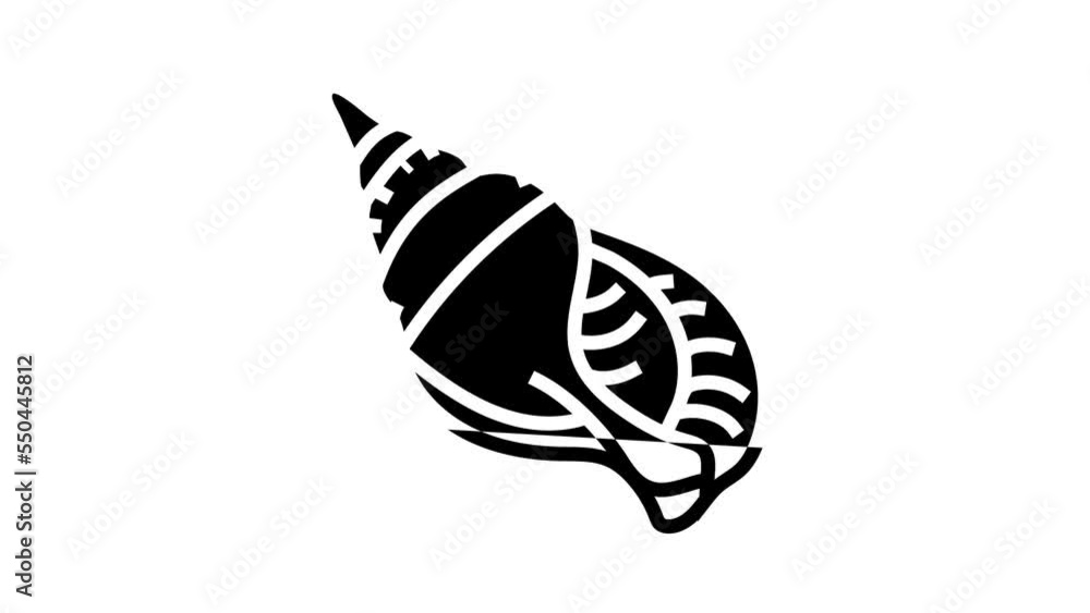 snail sea shell beach line icon animation snail sea shell beach line icon animation