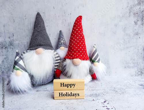 Happy Holidays Card with Christmas Dwarfs 