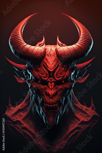 Demonic devil beast from hell. 3d character design isolated.