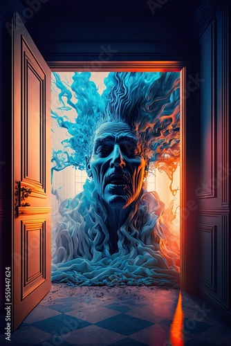 Surreal insanity portrait character art 