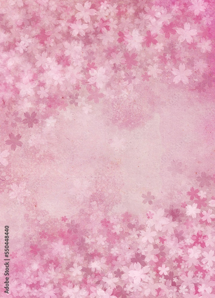 桜の花の水彩画の背景イラスト