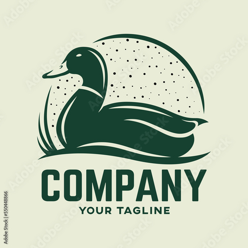 Modern duck and hunting logo