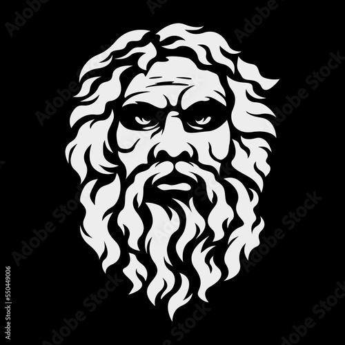 Modern olympic god zeus logo