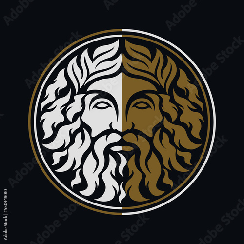 Modern olympic god zeus logo