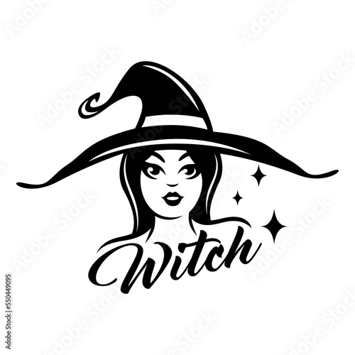 Modern creative witch logo. Halloween