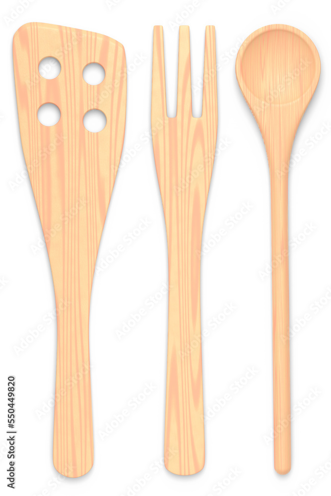 Wooden kitchen utensils, tools and equipment on white background. Wooden kitchen utensils, tools and equipment on white background.