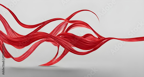 RED RIBBON ON WHITE BACKGROUND