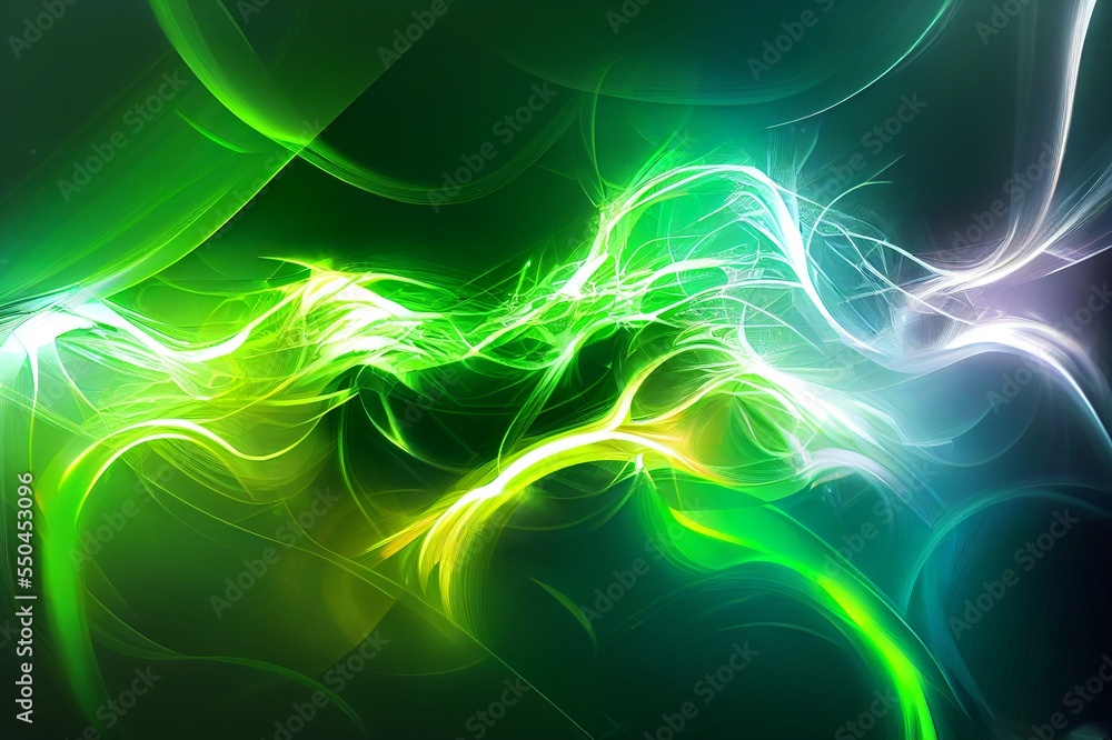 Fototapeta premium abstract energetic green glowing flash illustration background