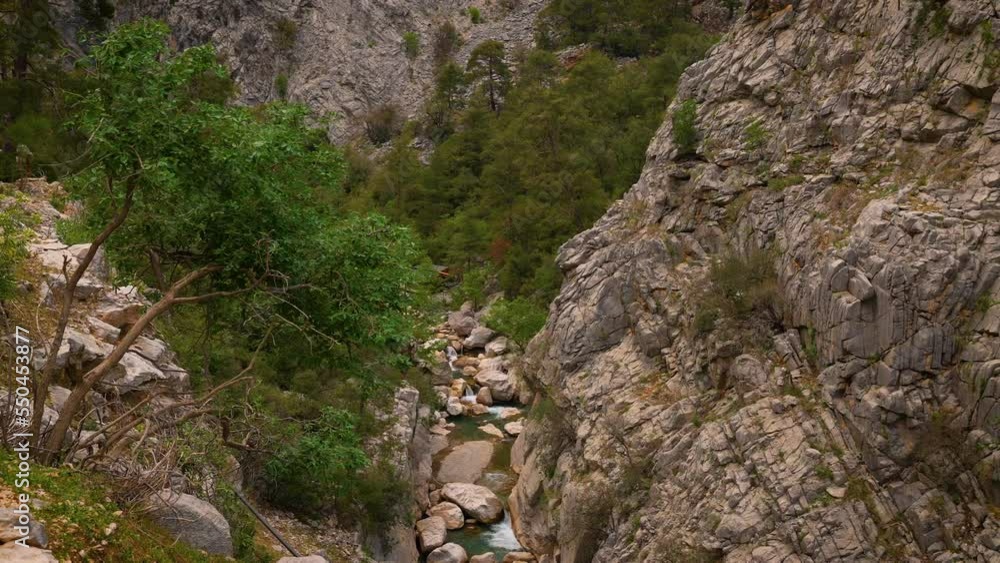 Nature of Turkey, Lycian Trail. Mountain river. Canyon Göynük / goynuk, Kemer. Antalya province. Nature of Turkey, Lycian Trail. Mountain river. Canyon Göynük / goynuk, Kemer. Antalya province.
