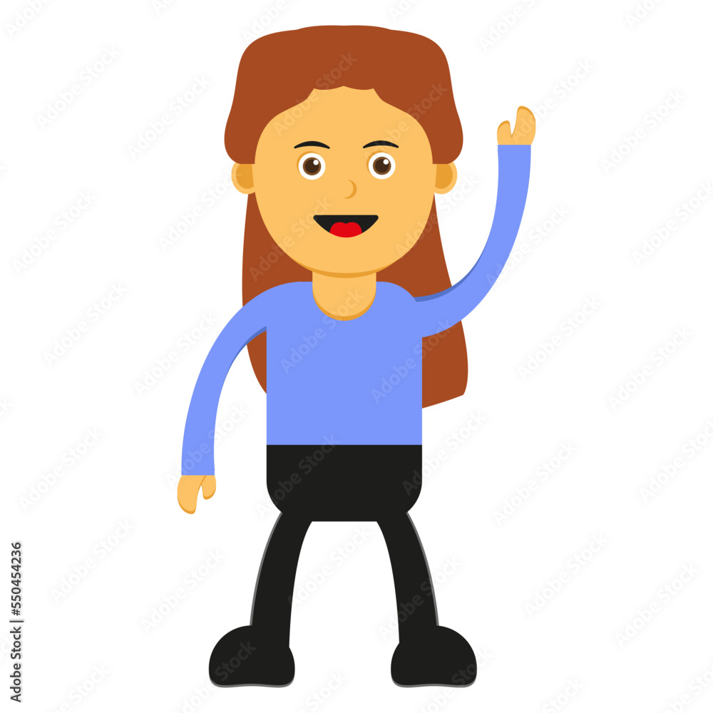 girl character icon design in flat style girl character icon design in flat style
