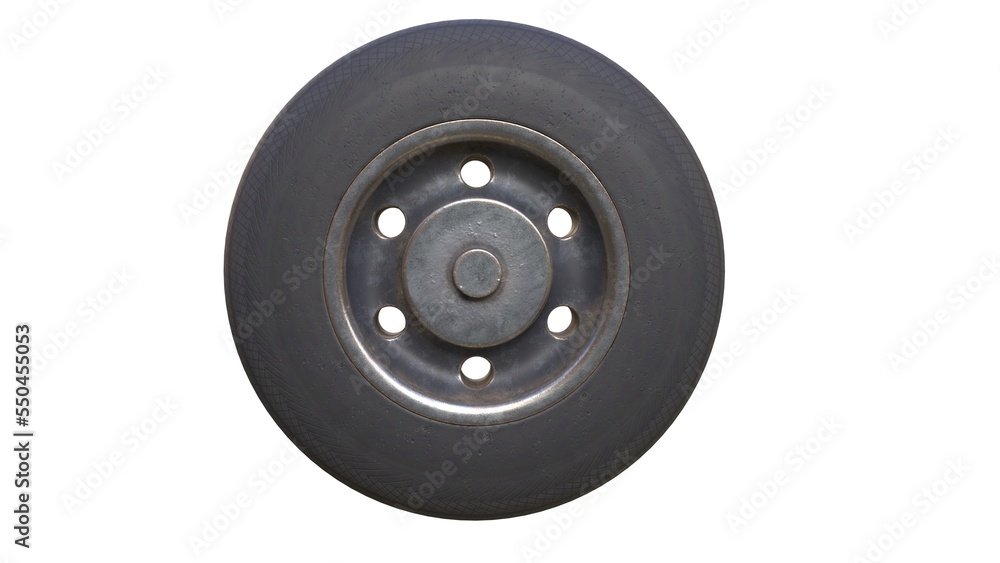 3d illustration of small wheel isolated on white background 3d illustration of small wheel isolated on white background