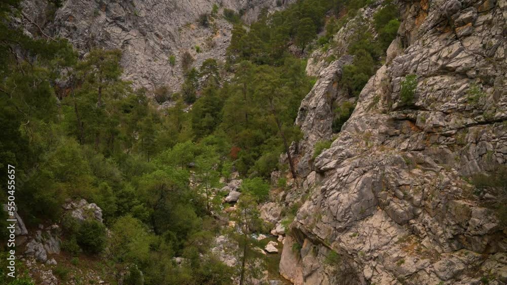Nature of Turkey, Lycian Trail. Mountain river. Canyon Göynük / goynuk, Kemer. Antalya province. Nature of Turkey, Lycian Trail. Mountain river. Canyon Göynük / goynuk, Kemer. Antalya province.