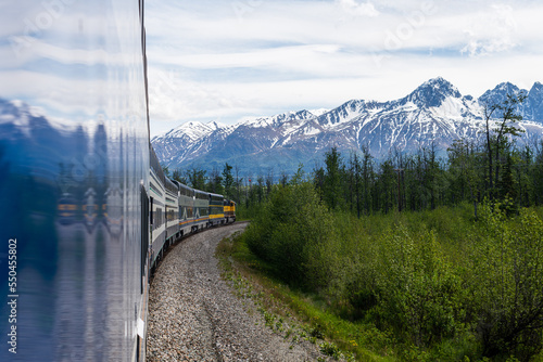 Alaskan Train Ride through the Mountains