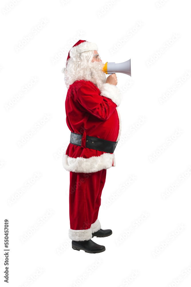 © alphaspirit - santa claus speaks into a megaphone for a christmas announcement © alphaspirit - santa claus speaks into a megaphone for a christmas announcement