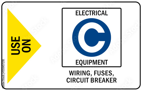 Fire extinguisher instruction and classification sign and labels