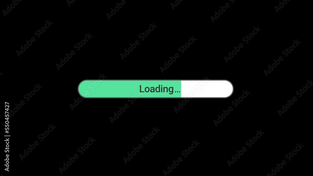 Loading bar - Green rounded progress bar on transparent alpha layer background. 2d animation Loading bar - Green rounded progress bar on transparent alpha layer background. 2d animation