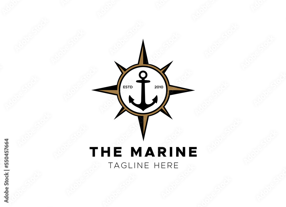 marine retro emblems logo with anchor, anchor logo - vector marine retro emblems logo with anchor, anchor logo - vector