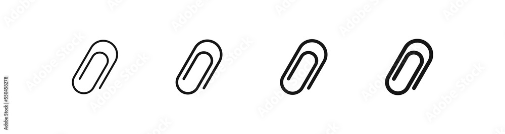 Paper clip icon. Paperclip sign. Office binder symbol. Page clinch icons. Black color. Vector sign. Paper clip icon. Paperclip sign. Office binder symbol. Page clinch icons. Black color. Vector sign.