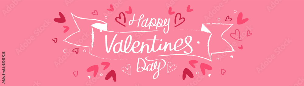 vector banner with happy Valentines Day