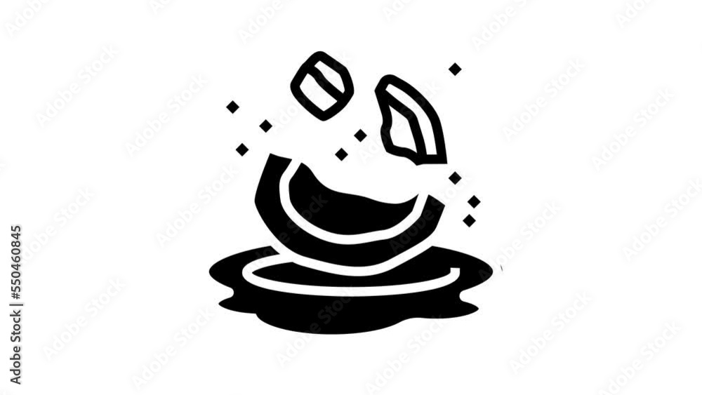 white coconut coco line icon animation white coconut coco line icon animation