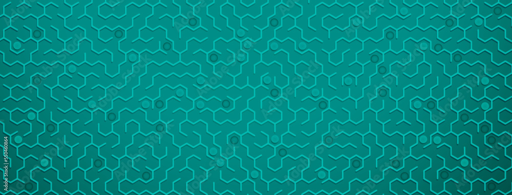 © Olga Moonlight - Abstract background with maze pattern in turquoise colors