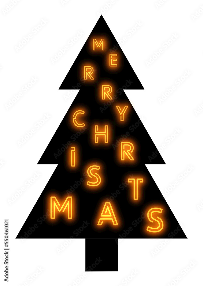 Christmas tree with luminous text lights Christmas tree with luminous text lights