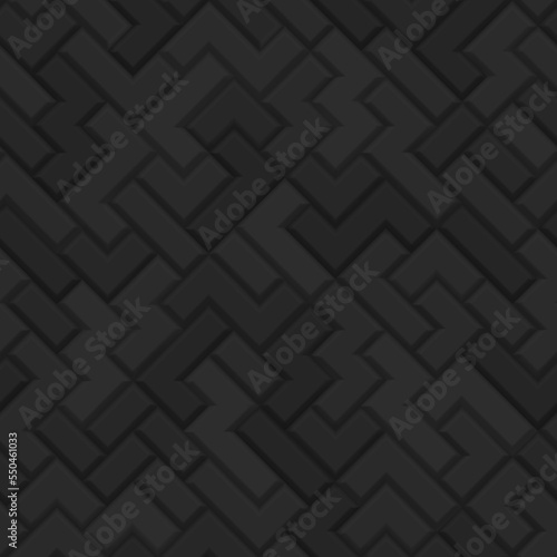 Abstract seamless pattern made of tetris blocks in black colors
