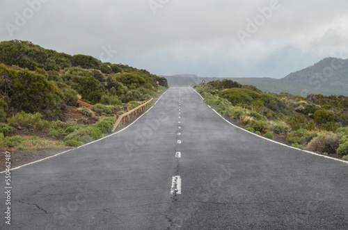 Road on Cloudy Day in El Teide National Park