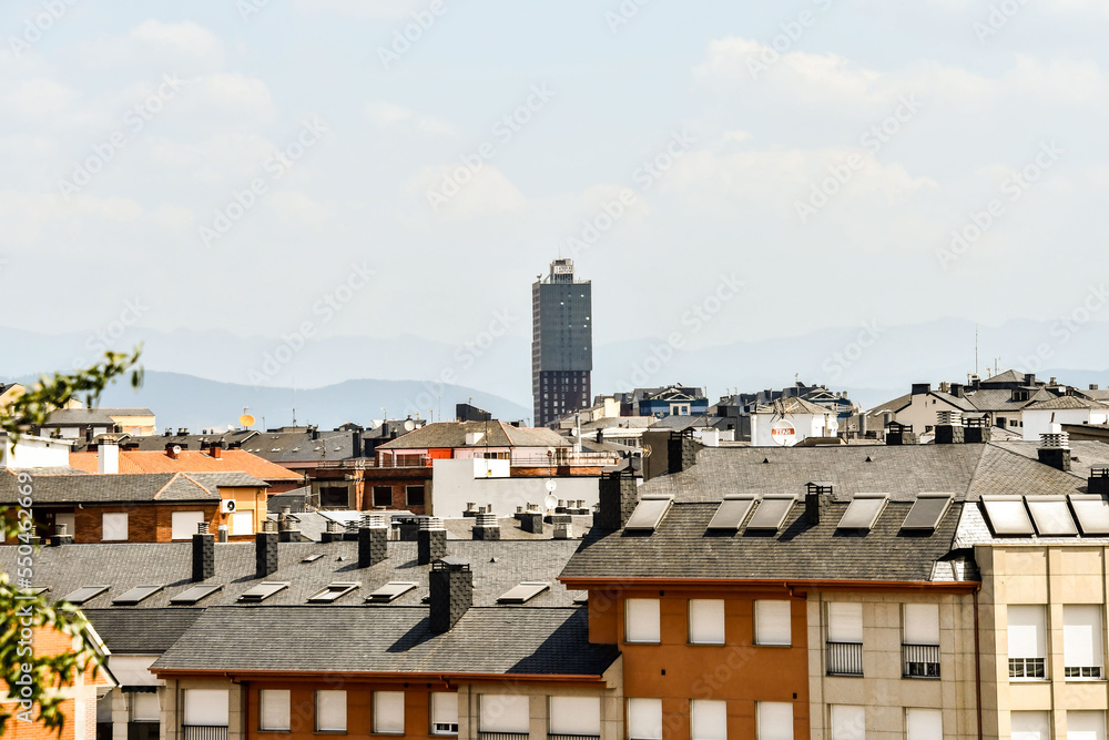 Detail view of Ponferrada spanish city in galicia spain.