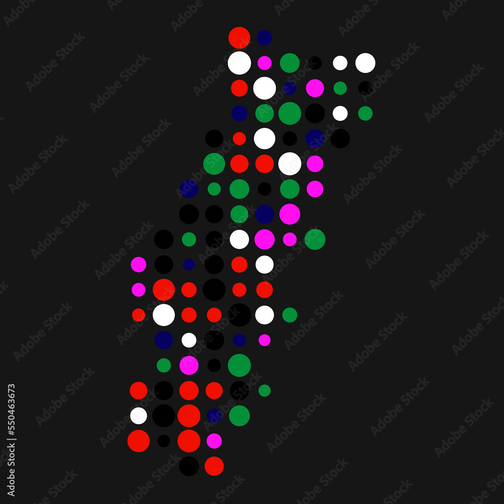 Portugal Silhouette Pixelated pattern illustration