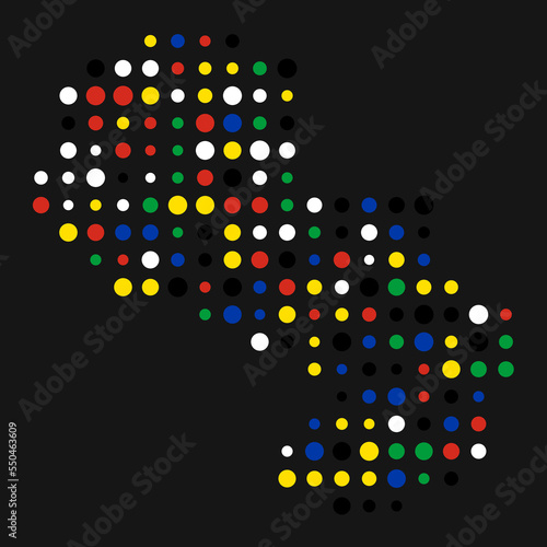 Paraguay Silhouette Pixelated pattern illustration
