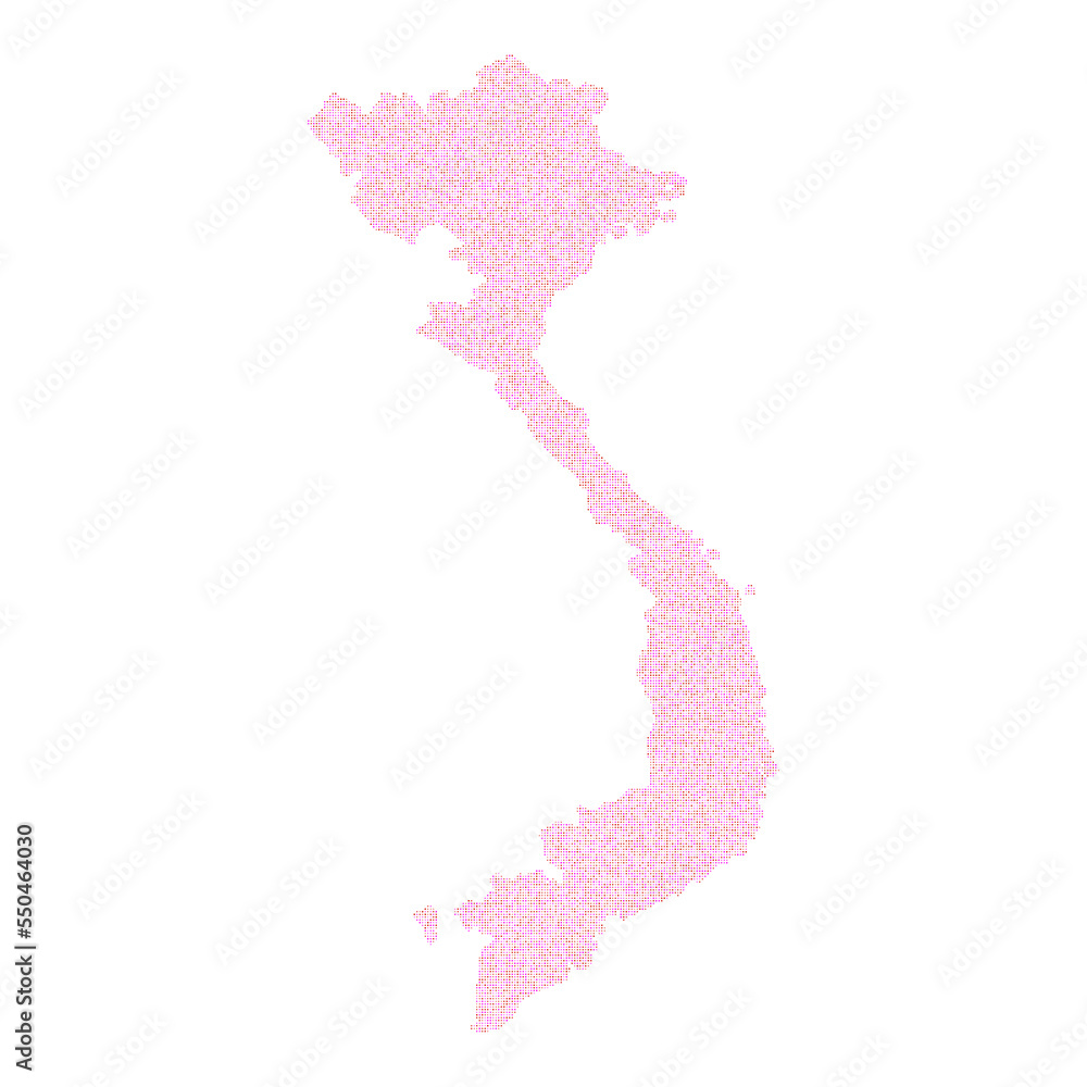 Vietnam Silhouette Pixelated pattern illustration