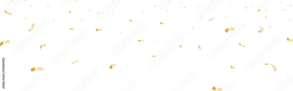 congratulatory background with gold confetti on a transparent background - obrazy, fototapety, plakaty 