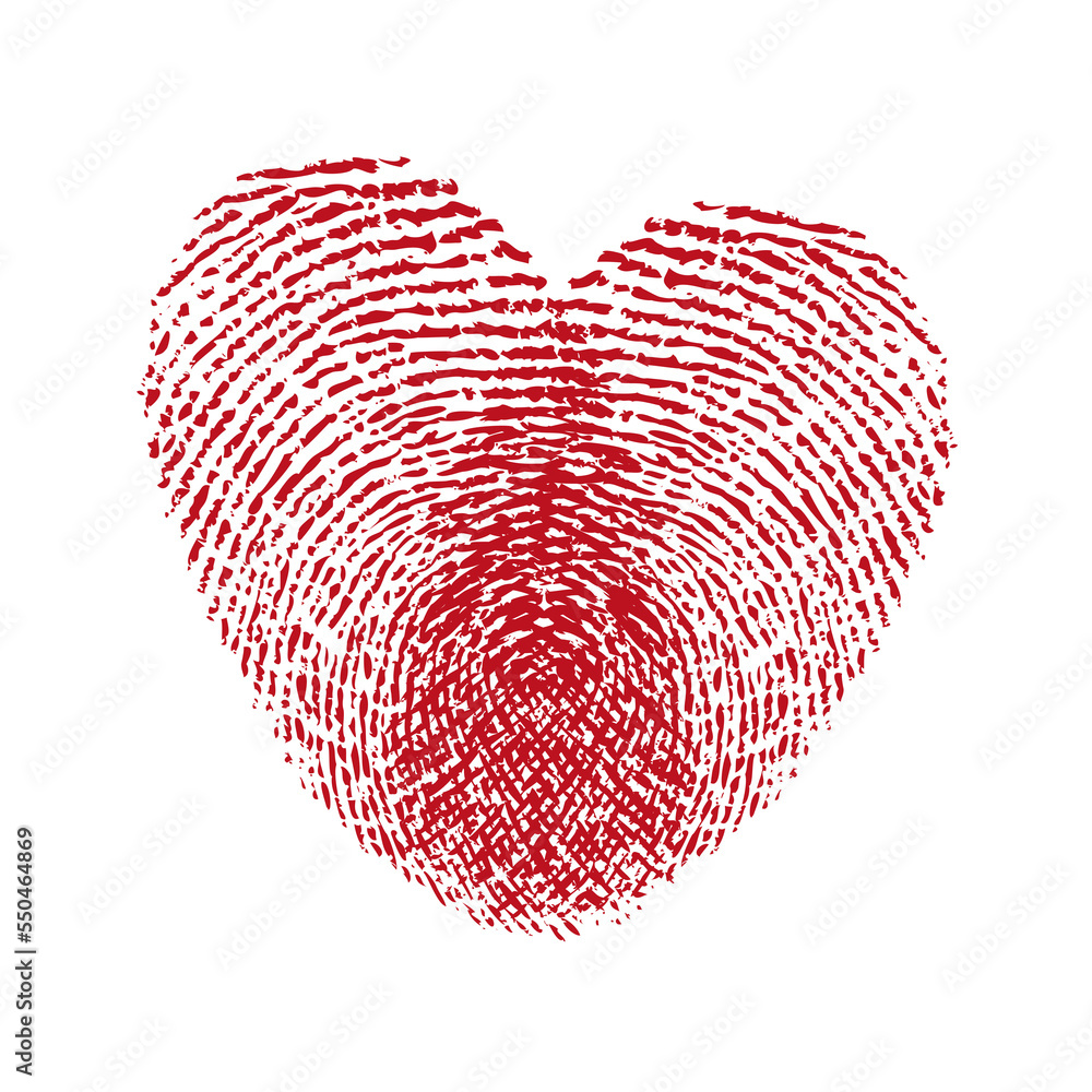 True love waits, heart finger prints — Design element — Lightstock