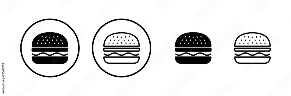 Burger icon vector illustration. burger sign and symbol. hamburger Burger icon vector illustration. burger sign and symbol. hamburger