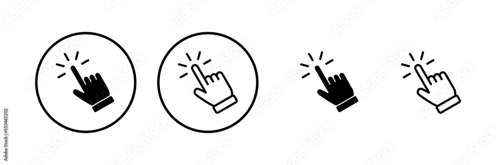 Hand click icon vector illustration. pointer sign and symbol. hand cursor icon Hand click icon vector illustration. pointer sign and symbol. hand cursor icon