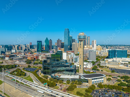 Aerial of Downtown Dallas Skyline