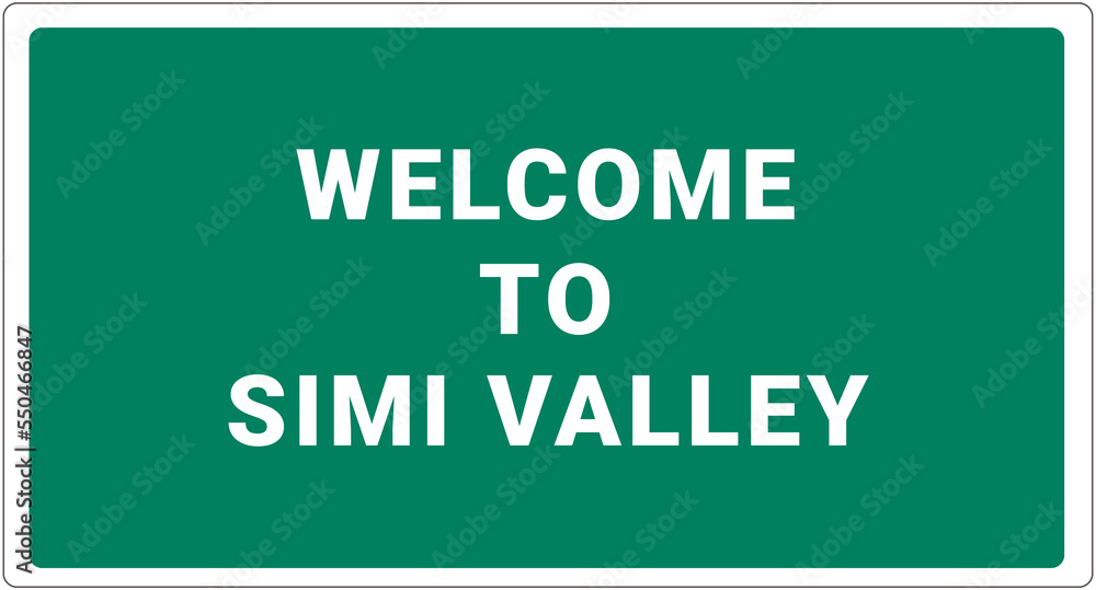 to Simi Valley. Simi Valley logo on green background. Simi
