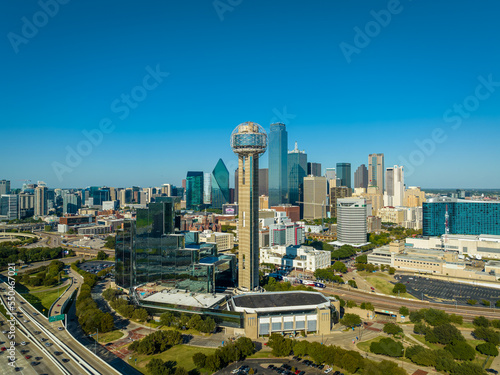 Aerial of Downtown Dallas Skyline