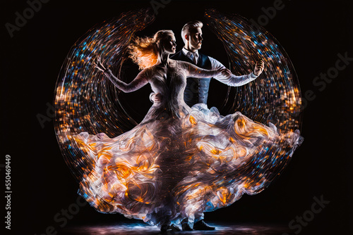 Abstract Gen Art dancing couple strobe effects