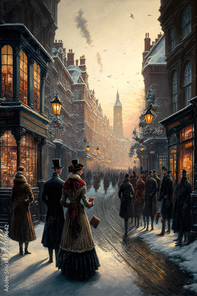 Victorian Christmas scene
