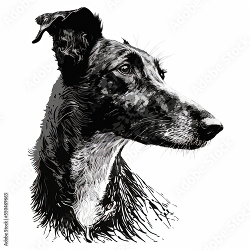 Portrait of a Lurcher/greyhound/sighthound photo