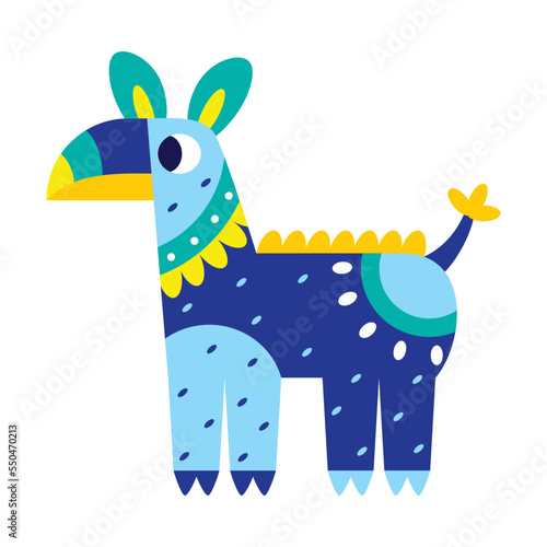Isolated colored donkey alebrije icon Vector