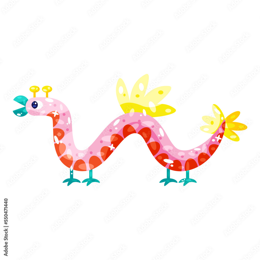 Fototapeta premium Isolated colored serpent alebrije icon Vector