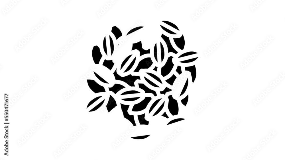 barley grain pile unpeeled glyph icon animation